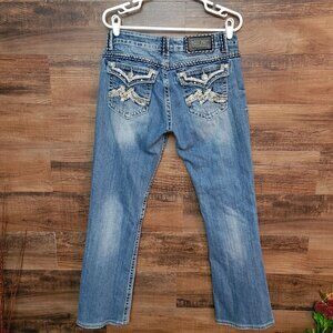 Miss Me Jeans Size 29 Easy Bootcut Button Flap Low Rise JE1053EX Western